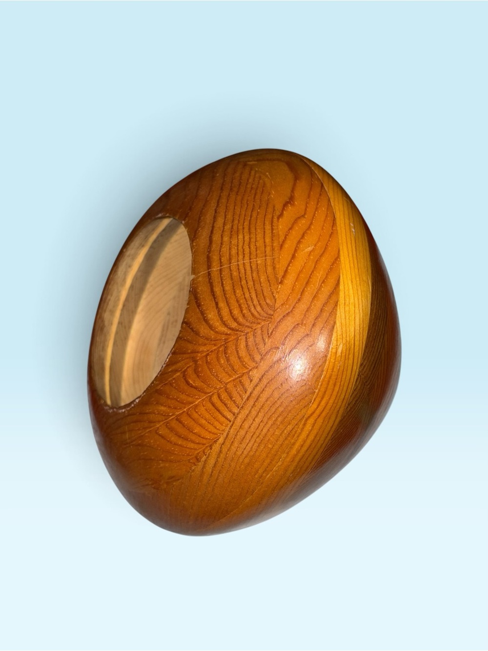 Vintage Hand Turned MCM Wooden Bowl - Picture 7 of 7
